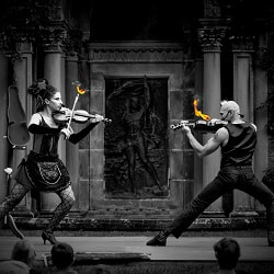 Breath Taking Fire and Violin Show